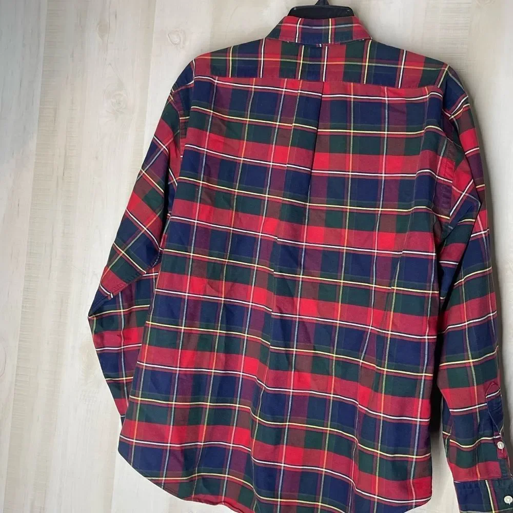 Ralph Lauren red plaid long‎ sleeve button down shirt, size 12